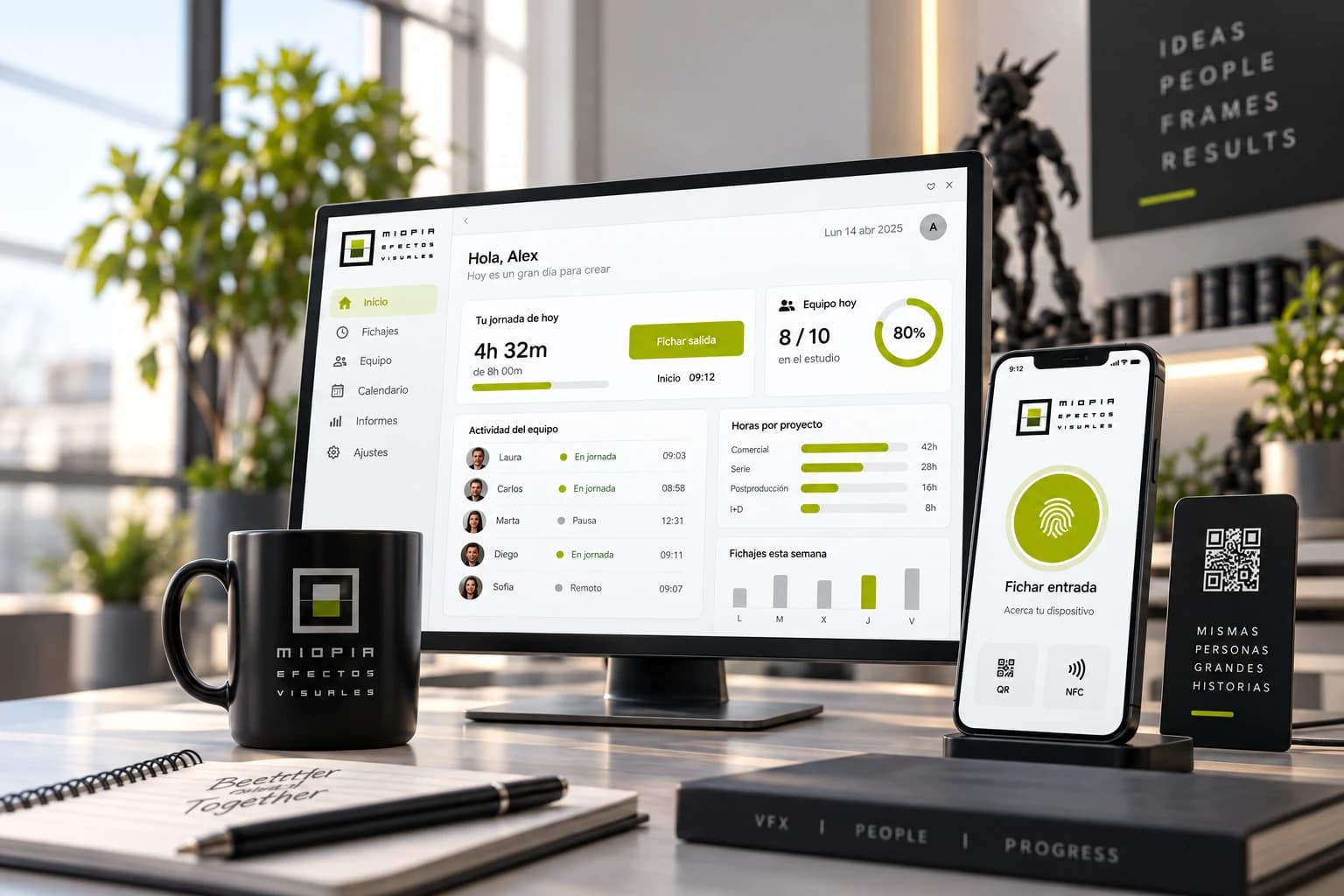 Mio People Suite en el ordenador, el monitor y el móvil